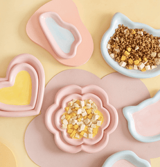 Cute ceramic pet non-slip food bowls in various shapes-Petroom