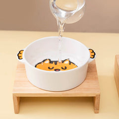 Cartoon Ceramic Cat Bowl – Pet Bowl Only, Cute Animal Design
