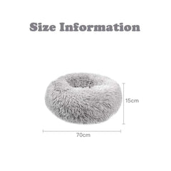 Living today Cat Bed Dog Bed Winter Plush Donut Two Colour Option