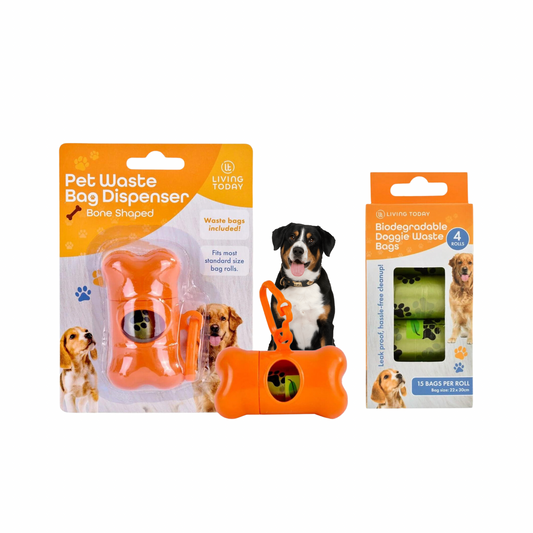 Living today 5 rolls Biodegradable Unscented Leak-proof Pet Dog Poop Waste Bags 75 pcs with dispenser x1