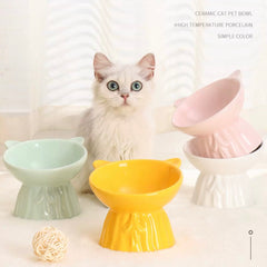Cute Cat Shape Ceramic Pet Bowl