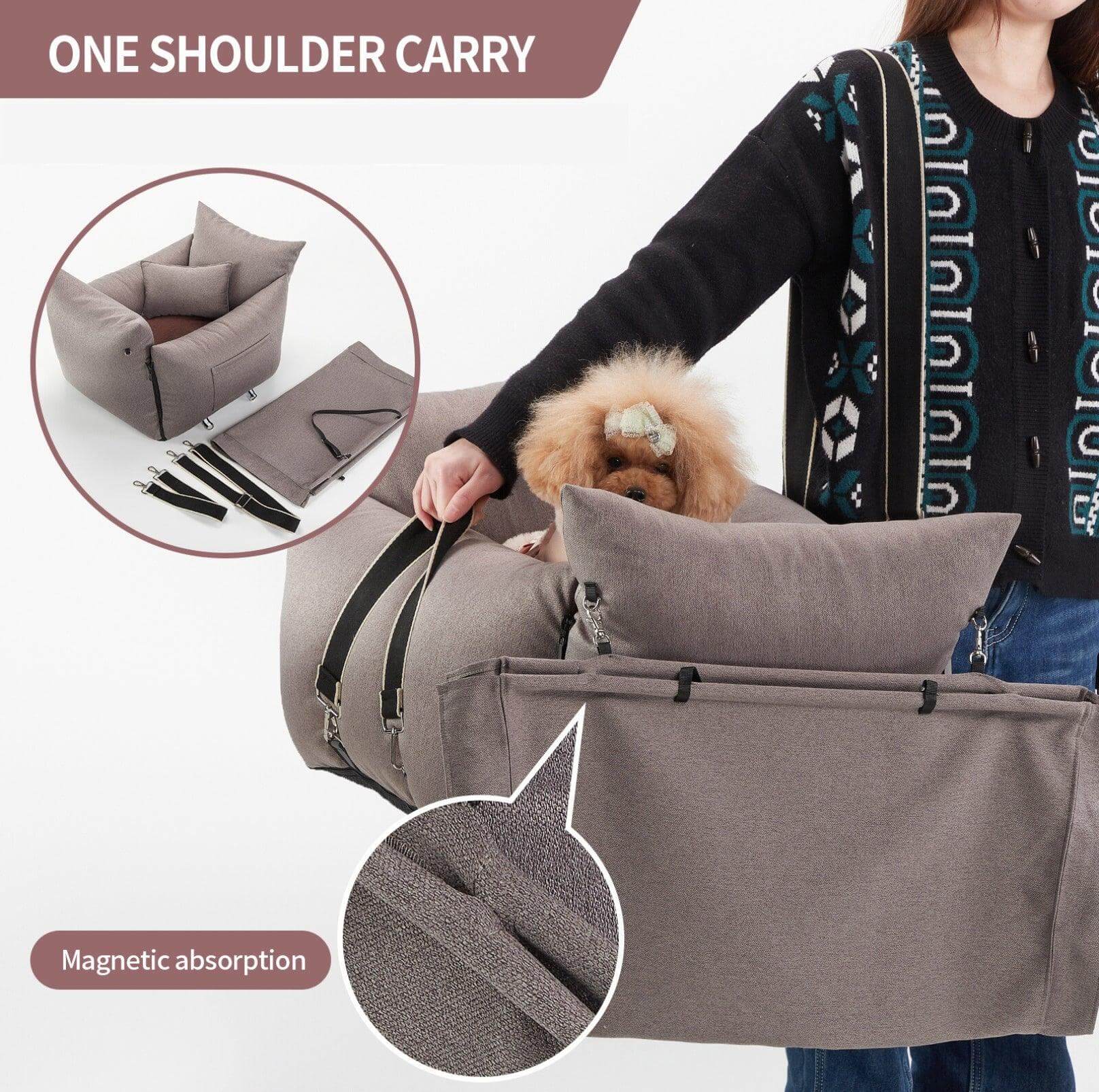 DOTOUUD 3-in-1 Pet Car Seat & Bed-Petroom