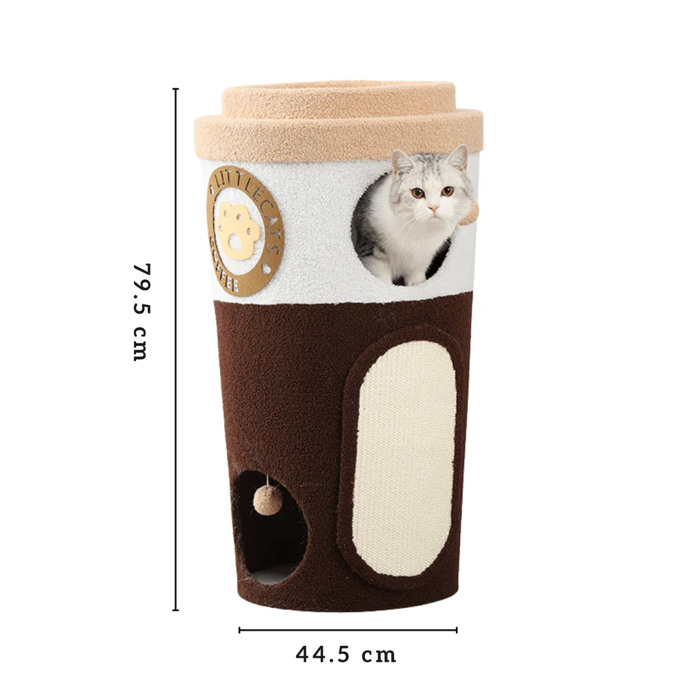Deluxe Coffee Cup Cat Tree Cat Scratcher Three Tier-Petroom