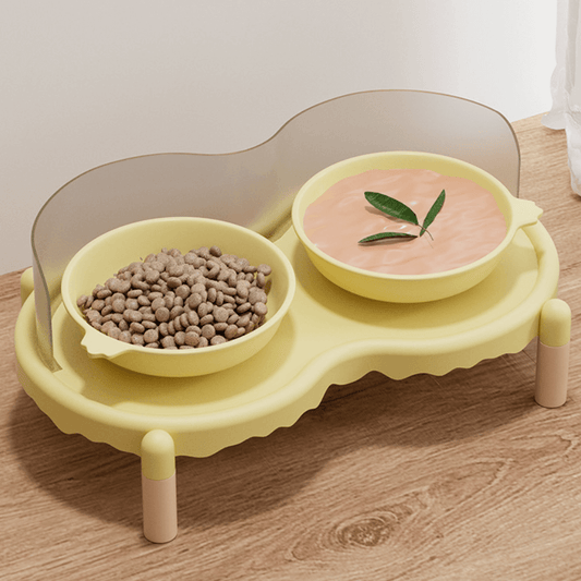 Dual Elevated Ceramic Pet Bowl – Food & Water Station-Petroom