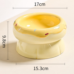 Dual‑Layer Ceramic Donut Pet Bowl-Petroom