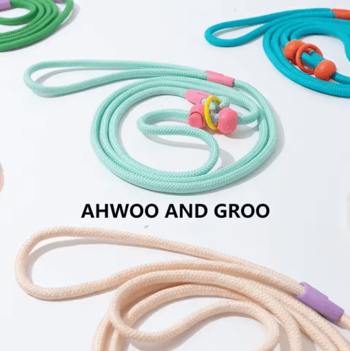 Durable Cotton Nylon Pet Rope Leash – Adjustable Slip Lead with Metal Ring-Petroom