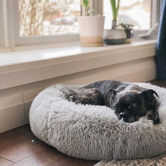 Living today Cat Bed Dog Bed Winter Plush Donut Two Colour Option