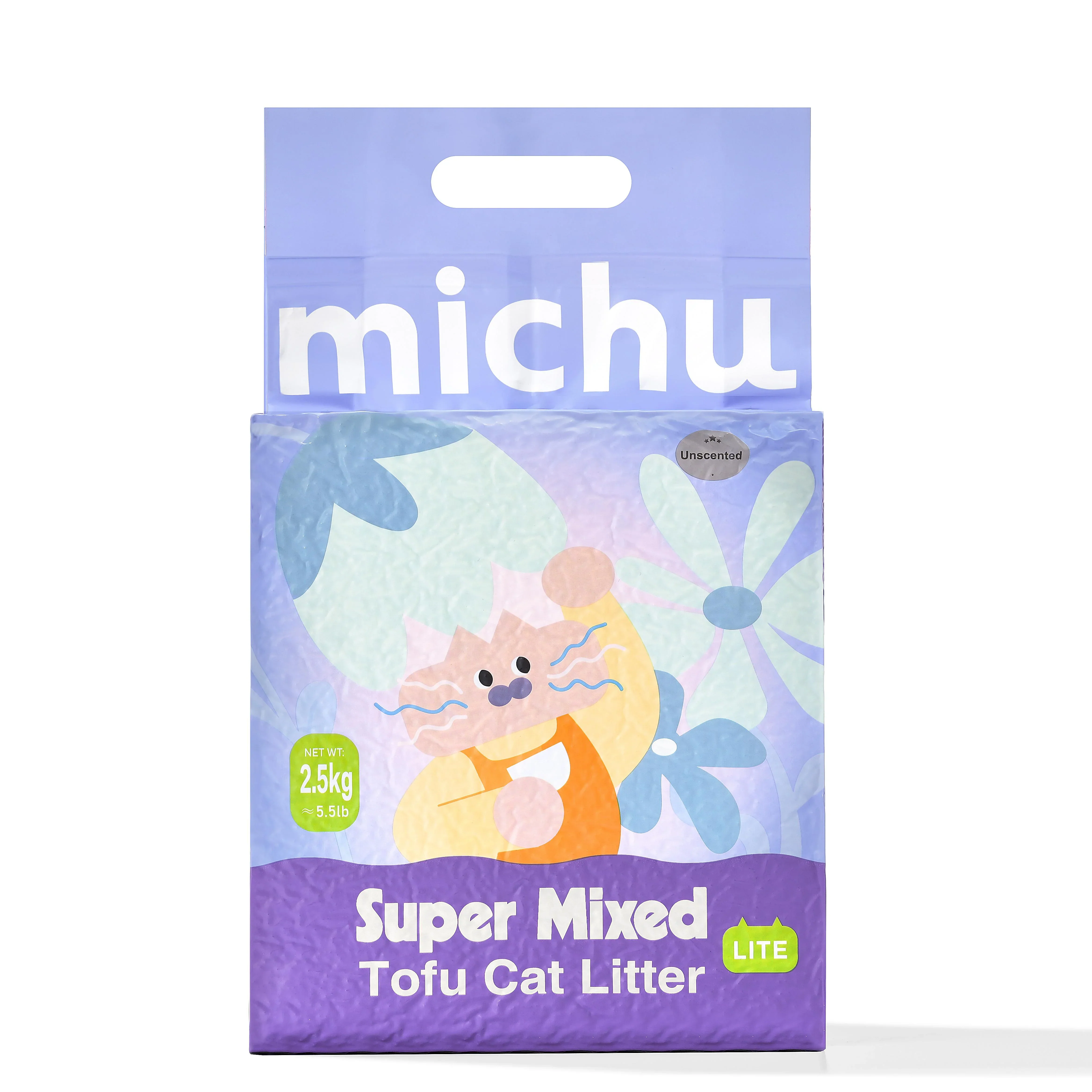 Michu Mixed Clumping Tofu Cat Litter Lite 2.5kg/6L – Flushable& Cost-efficient-PETROOM