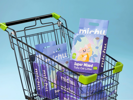 Michu Mixed Clumping Tofu Cat Litter Lite 2.5kg/6L – Flushable& Cost-efficient-PETROOM