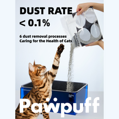 PawPuff Ultra Clumping Sodium Bentonite Cat Litter, 9.6kg - DUST FREE Formula Upgrade Version
