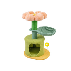 Flower-Styled Cat Tree with Soft Nest & Scratching Posts-Petroom