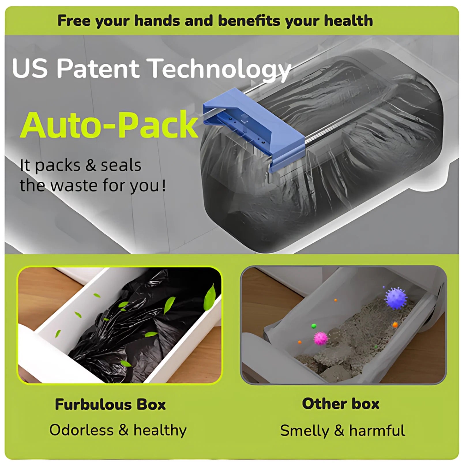 Furbulous Auto-Packing Trash Bag Box 2 Pieces (Only Suitable for FURBULOUS LITTER BOX)-Petroom