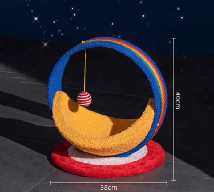 Galaxy Moon Ship Cat Bed &Cat Scratcher-Petroom