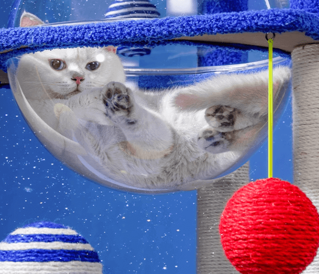 Galaxy UFO Moon Cat Tree – Stylish & Fun Cat Tower-Petroom
