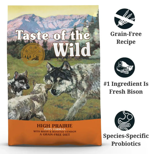 Taste Of The Wild High Prairie Puppy Dry Food 12.2kg | High-Protein Dry Dog Food for Growing Puppies