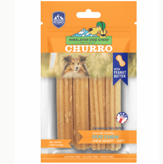 Himalayan Dog Chew Churro Peanut Butter 4pk-Petroom