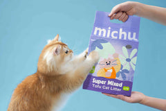 Michu Mixed Clumping Tofu Cat Litter Lite 2.5kg/6L – Flushable& Cost-efficient-PETROOM
