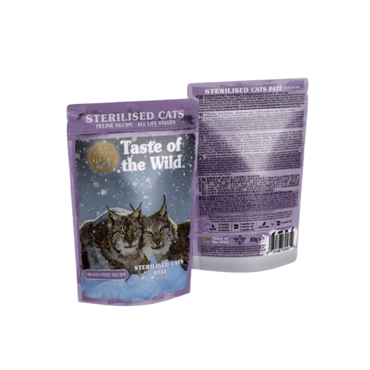 Taste of the Wild Grain-Free Indoor/Sterilized Cat Recipe - Chicken Pate 85g x 12 Pack, premium chicken pate for indoor cats.