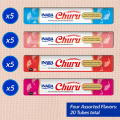 Inaba Churu Creamy Puree Tuna And Seafood Variety Cat Treat Tubes-Petroom