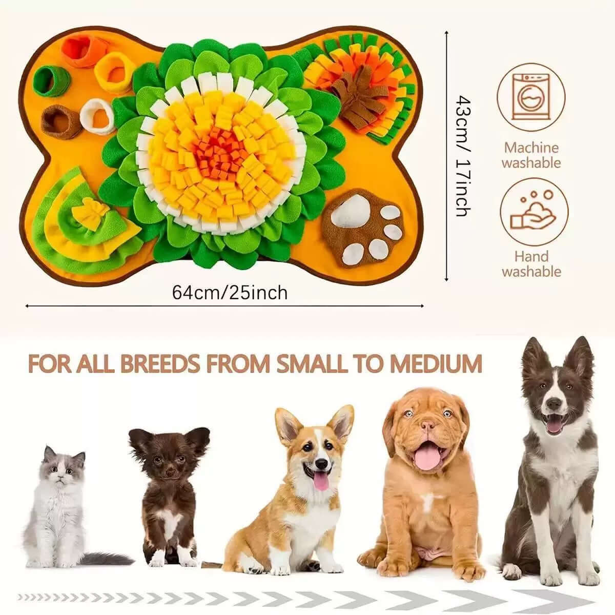 Interactive Bone Shape Snuffle Mat for Dogs & Cats-Petroom