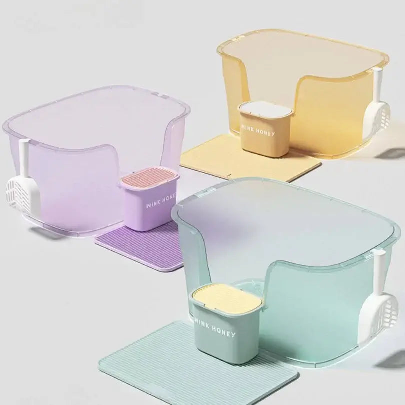 JellyGiant XL Macaron Open Cat Litter Box-Petroom