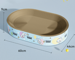 Jumbo Size Oval Cat Scratcher Lounge Bed Durable Corrugated Cardboard-Petroom