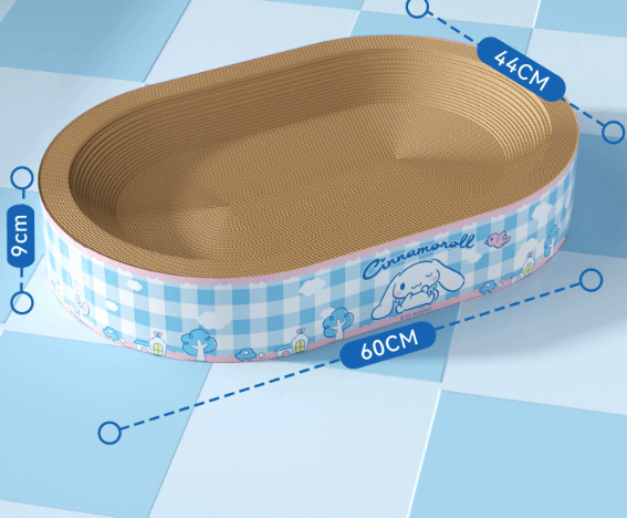Jumbo Size Oval Cat Scratcher Lounge Bed Durable Corrugated Cardboard-Petroom