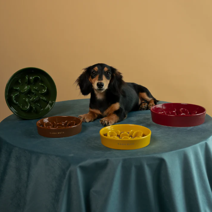 KAMA MUTA Ceramic Slow Feeder Bowl-Petroom