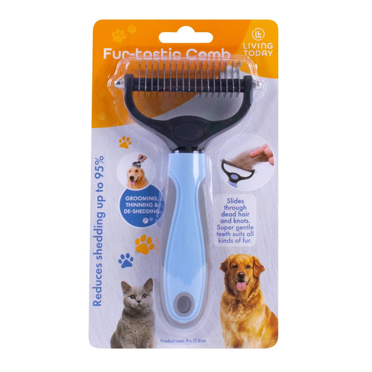 Living today Pet Grooming Brush Double Sided Shedding Comb for Dogs and Cats-Petroom