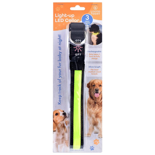 Living today Rechargeable LED Pet Collar 50cm 3 light modes-Petroom