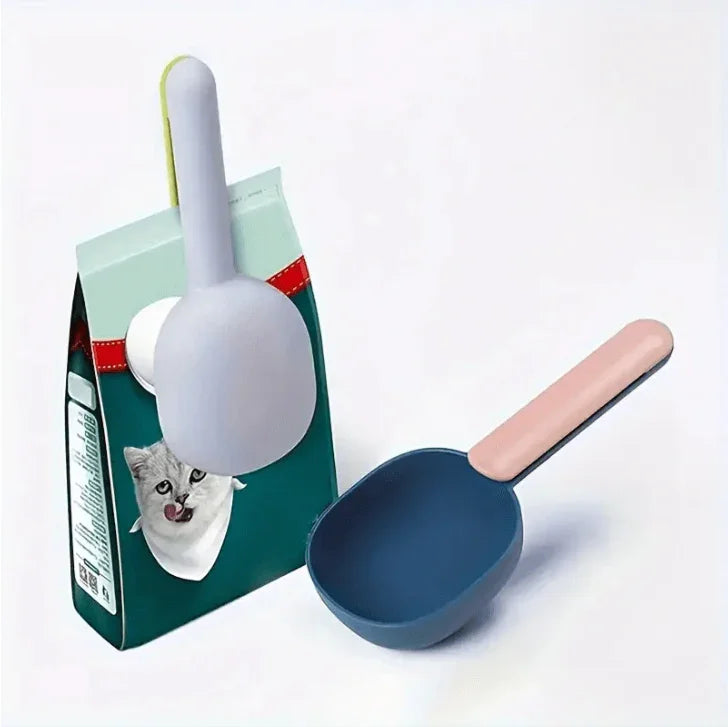 Long Handle With Clip Pet Food Scoop For Dog And Cat-Petroom