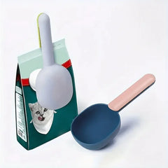 Long Handle With Clip Pet Food Scoop For Dog And Cat-Petroom