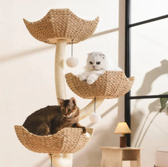 MICHU Ivy Cat Tower Deluxe 4-Tier Designer Tall Cat Tree-Petroom