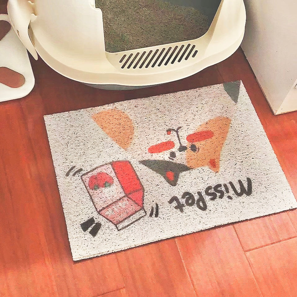 MISSPET Cute Cat Litter Trapping Mat 50x30 cm-Petroom
