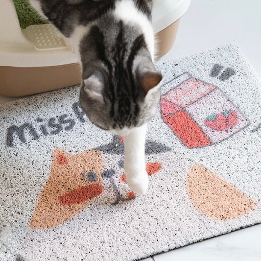 MISSPET Cute Cat Litter Trapping Mat 50x30 cm-Petroom