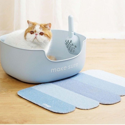 Makesure Open Cat Litter Tray Cat Litter Box (Litter mat included)-Petroom