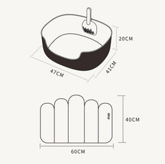Makesure Open Cat Litter Tray Cat Litter Box (Litter mat included)-Petroom