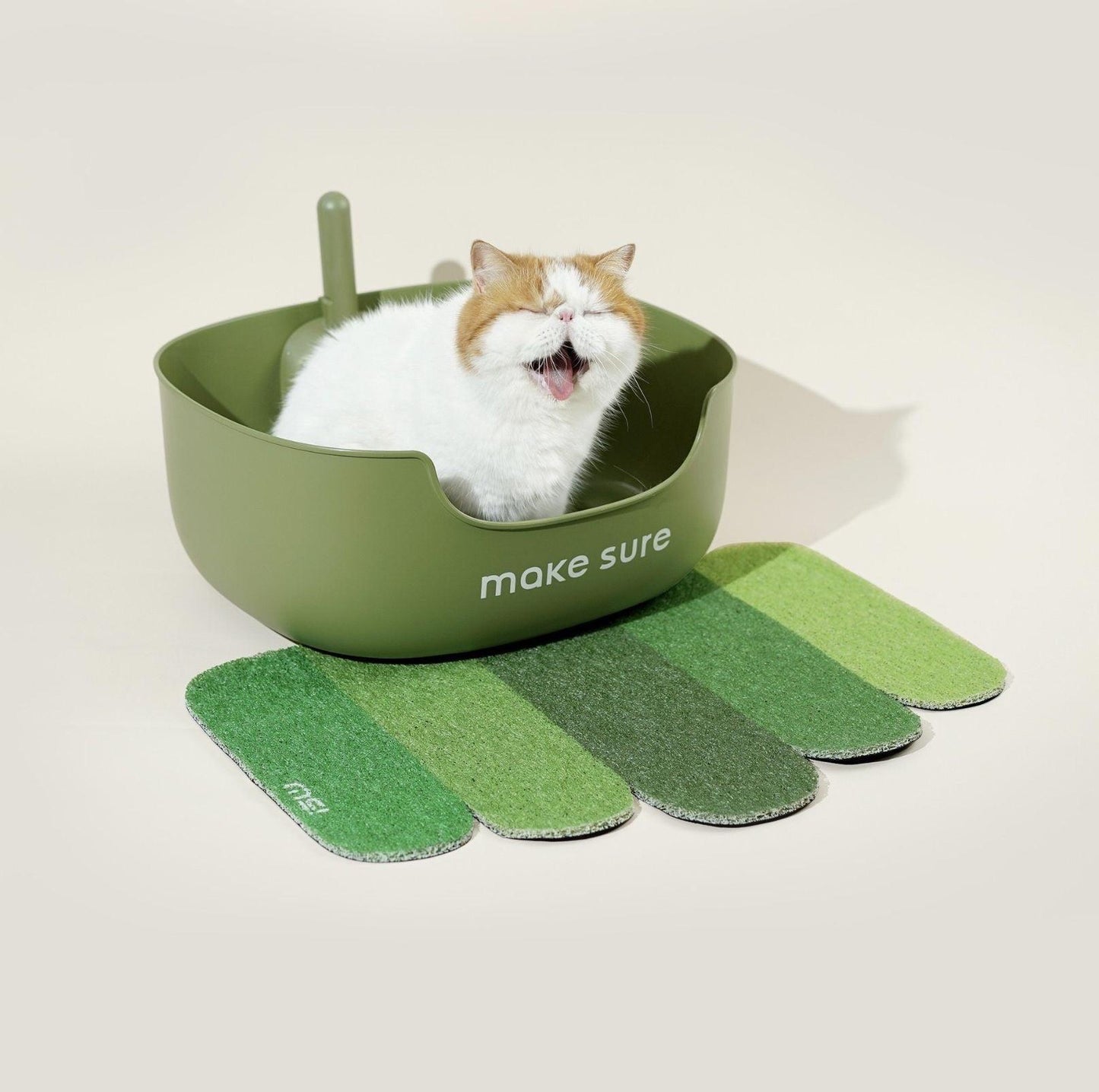Makesure Open Cat Litter Tray Cat Litter Box (Litter mat included)-Petroom