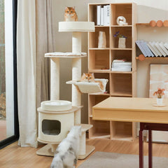 Michu Luna Multi-Layer Solid Wood Cat Nest Tree-Petroom