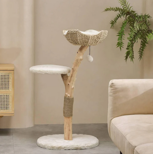 Michu Selected Real Wood Cat Tree - Medium - The Ultimate Feline Playground for Aussie Cats-Petroom
