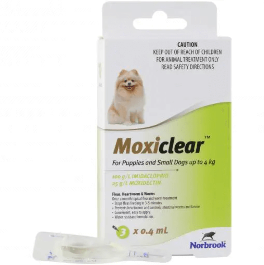 Moxiclear Flea & Worming Spot Treatment <4kg Dogs & Puppies 3pk-Petroom