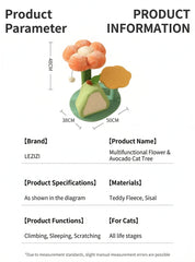 Rileycat Multi-Functional Cat Tree Avocado and Flower Style – cat tree for large cats