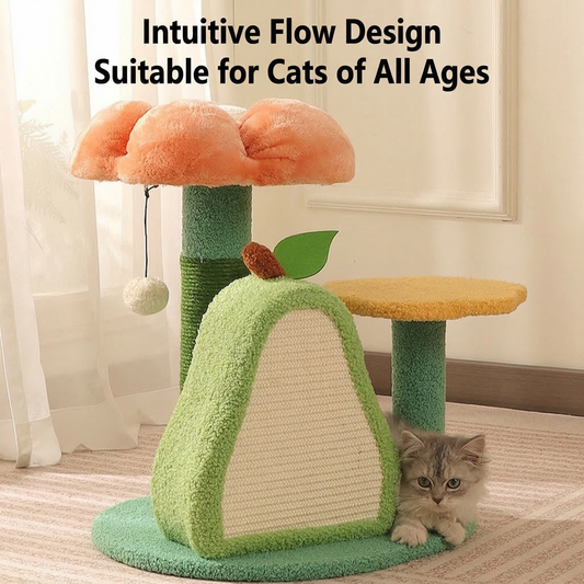 Rileycat Multi-Functional Cat Tree Avocado and Flower Style