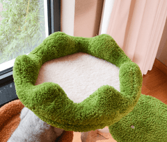 Natural Wood Cat Tree with Cozy Hideaway-Petroom