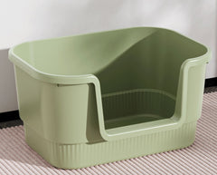 Open-Top Extra Large Cat Litter Box with High Sides & Scoop Holder
