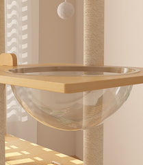 148cm Tall Forest Tree House Cat Tree for Large Cats Deluxe Edition-7 Level Tower with Space Capsule & House