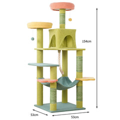 Tall Cat Tree Multi-Level Aesthetic Cat Tower with Sisal Posts 154cm