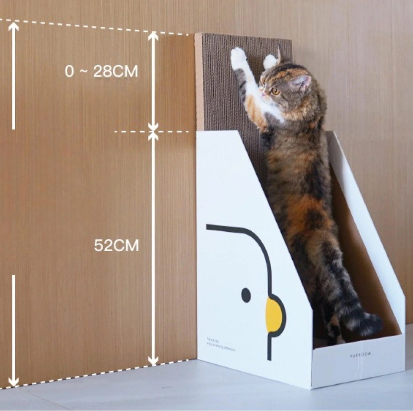 PURROOM Little Chick Series Vertical Cat Scratcher Box Cat Toy (Adjustable in height)-Petroom