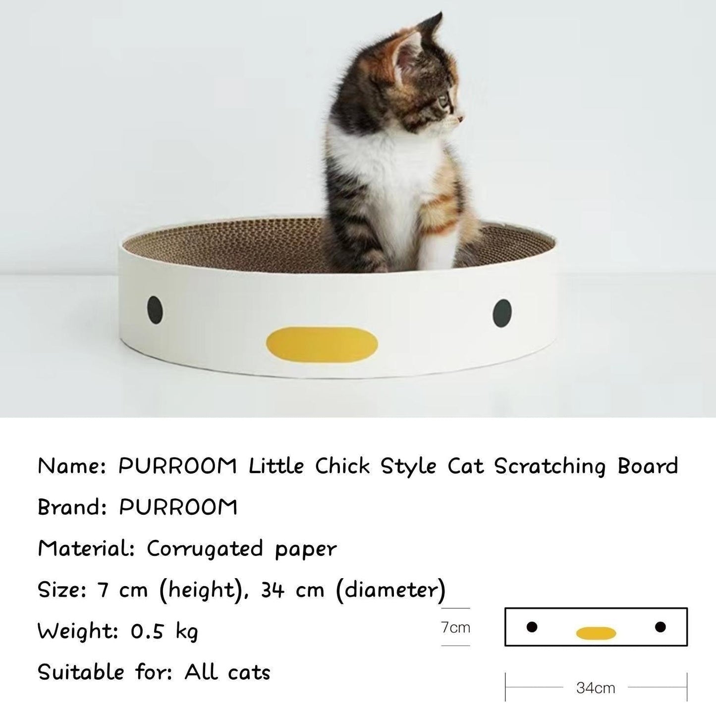 PURROOM Little Chicken Series- Round Cat Scratcher Board-Petroom
