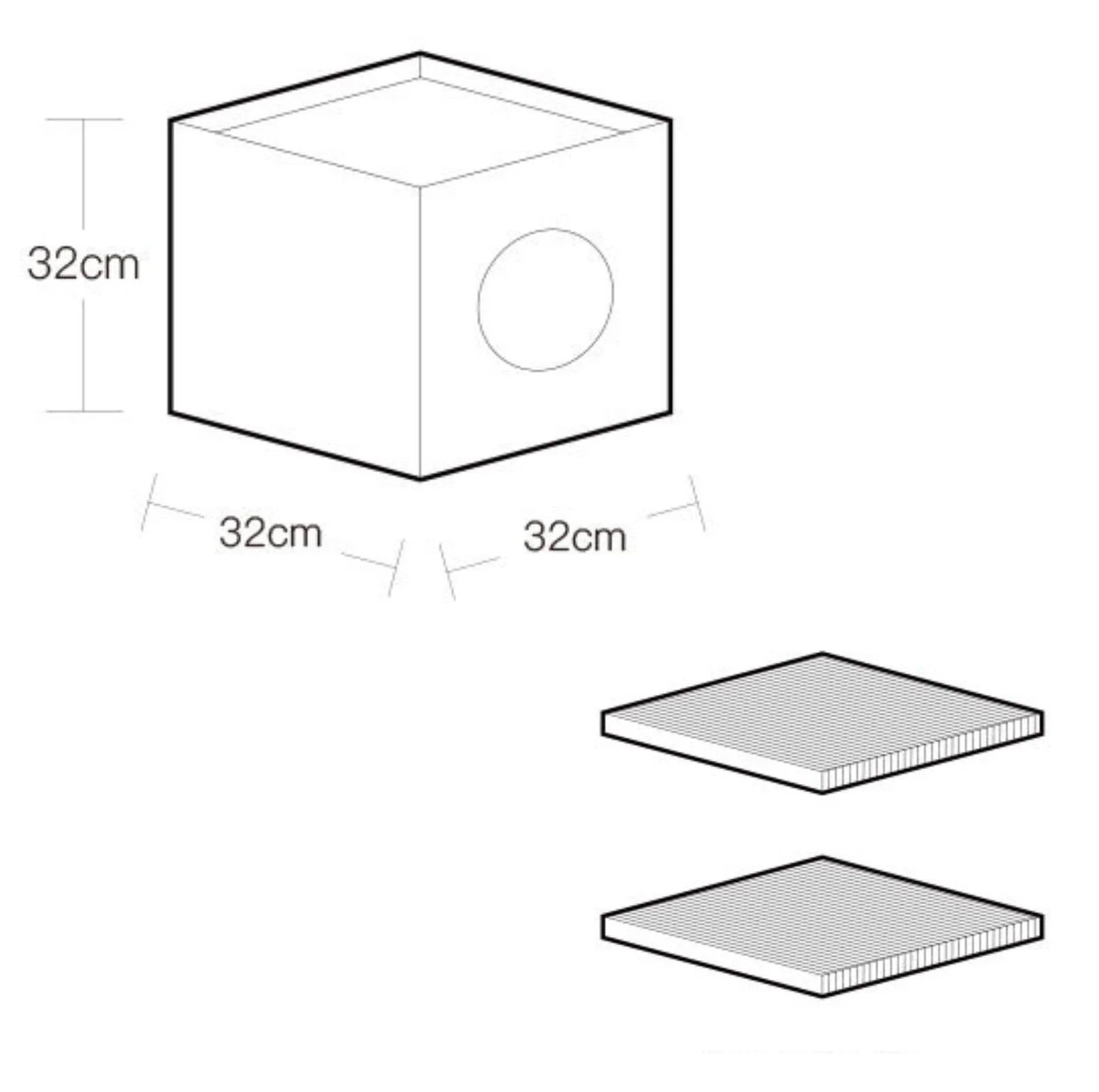 PURROOM Little Chicken Series: Square-Shaped Cat Scratcher House-Petroom